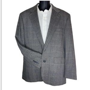 Herringbone Neutral Suit Coat Jacket Sz 44